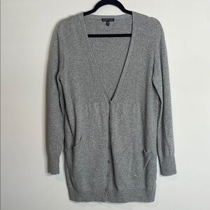 Eileen Fisher | Wool & Silk Blend Heather Gray Women's Cardigan Size Medium